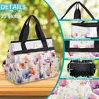 Garden Tool Bag Organizer Garden Tote Bag with Pockets Poppy Lavender Spring Tool Storage Organizer Gardening Tool Kit Holder 13" x 6.8" x 2.8" - Image 5