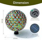 Lily's Home 10” Solar Light Mosaic Gazing Ball - Eco-Friendly Outdoor Decor - Auto On at Dusk & Off at Dawn - Mosaic Globe for Garden, Yard, Patio - Solar Illumination - Gift for Gardeners - Image 3