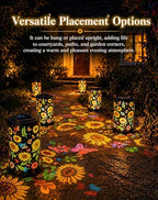 Colorful Sunflower Glow Solar Garden Lantern, 2026 Waterproof Outdoor Solar Powered Hanging Light for Garden, Patio, Pathway Lantern, Let Your Garden Bloom with Light After Sunset (Colorful*1, Small) - Image 6