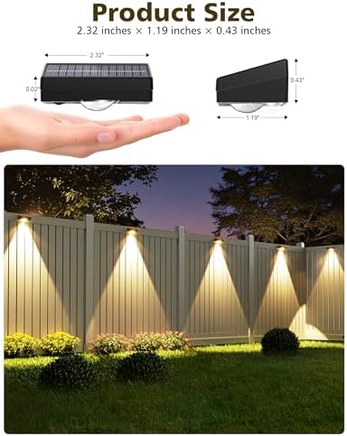 VOLISUN Solar Fence Lights Outdoor 8 Pack, 3 Color Temperatures Solar Light - Image 6