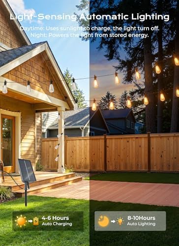 Brightown 58FT Solar String Lights Outdoor Waterproof, 26Hrs Runtime - Image 4