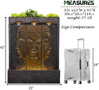 Tankana Zen Buddha Outdoor Fountain - Large Indoor Water Fountains Waterfall with Planting Groove Wall Water Feature for Garden Patio Backyard Deck Lawn Home Decor, 45 inchesTall, Gold - Image 3