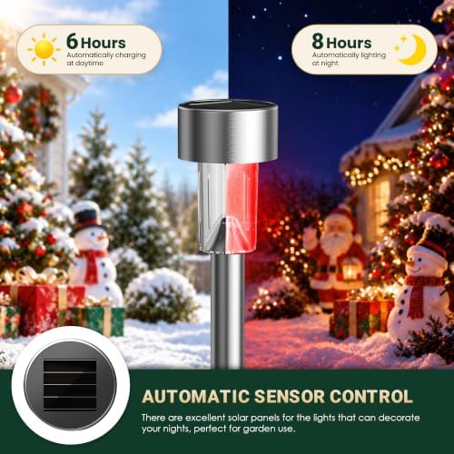 GIGALUMI 24 Pack Solar Christmas Lights Outdoor,Solar Christmas Decorations - Image 2