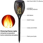 Solar Path Torch Lights,Jian Ya Na [2-Pack] Outdoor Waterproof Landscape Lamp Dusk to Dawn Auto On/Off Security 96 LED Dancing Flickering Flames Lighting Torch Light for Path Deck Yard Driveway Beach - Image 3