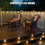 APONUO Solar Deck Lights 16 Pcs, Solar Step Lights Outdoor Waterproof Led Fence Light for Patio, Stairs, Garden Pathway (Warm White) - Image 2