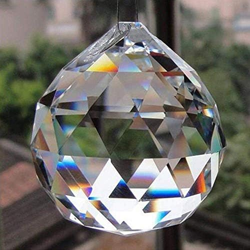 Petrichor Fengshui Clear Crystal Hanging Ball for Good Luck & Prosperity - Home Decoration/Gifting (60 MM/Pack of 2) by Petrichor