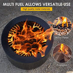24 Inch Smokeless Fire Pits for Outside with Portable Carrying Storage Bag, Low Smoke Outdoor Fireplace for Bonfire Picnic Backyard on Beach, Black, XL - Image 2