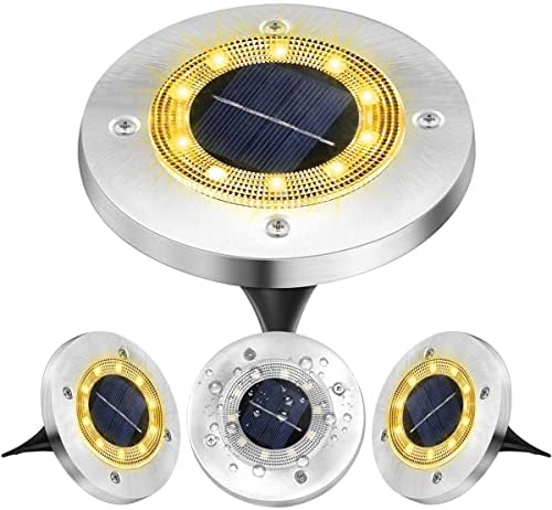 Solar Ground Lights,10 LED Solar Garden Lights Disk Lights Outdoor Waterproof Landscape Lights for Yard Walkway Patio Lawn Driveway Decoration,8LED,8pcs (10led 10pcs) by Unknown