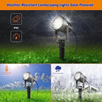 APONUO Solar Spot Lights Outdoor 4-in-1 Solar Landscape Lighting Dusk to Dawn Solar Uplights IP65 Waterproof 9.8ft Cable Outdoor Spot Lights for Yard Pathway Garden Tree Decoration (Cool White) - Image 5