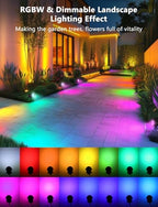 OurLeeme Lawn Flood Light Stake, 2-in-1 Waterproof Outdoor Remote controlle Landscape Lighting Spotlight Wall Light for Yard Garden Driveway Pathway Pool (4 Pack) - Image 3