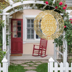 10 Inch Botanical Rose Wind Spinner for Yard and Garden,Vintage Turmeric Yellow Floral Leaf Farmhouse Hanging Ornaments Outdoor 3D Kinetic Wind Sculpture Spinners Indoor Outdoor Patio Décor Gift - Image 4