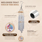 Memorial Wind Chimes for Outside 34" Tree of Life Wind Chime Outdoor for Garden Porch Decor Memorial Bereavement Sympathy Gift for Loss of Loved One Mom Dad Grandpa Grandma Friends - Image 3