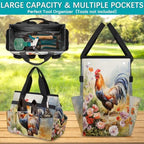 Garden Tool Bag Farm Animal Rooster Garden Tool Storage Bag with Pockets Handle Portable Garden Tote Bags for Indoor Outdoor Gardening - Image 3