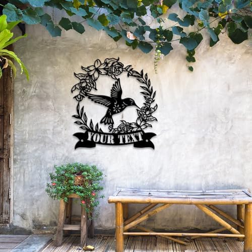 MeMate Personalized Garden Metal Signs Outdoor Décor, 8" - 24" Garden Signs Metal, Hummingbird Flowers Garden Signs to Personalize, Shed Shed Sign, Rustic Plaque - Image 5