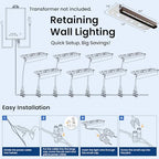 Retaining Wall Lights, Low Voltage Landscape Outdoor Step Lighting 16 Pack - Image 6