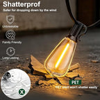 Outdoor String Lights 50FT 26 LED, Waterproof Dimmable Patio Lights - Image 4