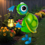 Solar Garden Lights 13.78in Metal Turtle Statue with Solar Lantern Lights by EDOF