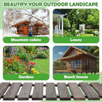 Landical 24ft Wooden Garden Pathway Walkway, Roll Out Outdoor Path,Gray - Image 5