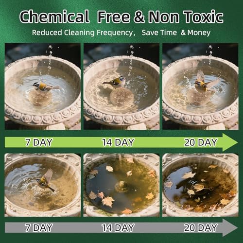 Bird Bath Copper Disk, Pure Copper Bird Bath Purification Disc, Save Cleaning Time, Chemical Free,Safe Natural Solution for Birdbaths Bowls&Waterfall Fountain, Year-Round Use (4 pcs) - Image 5