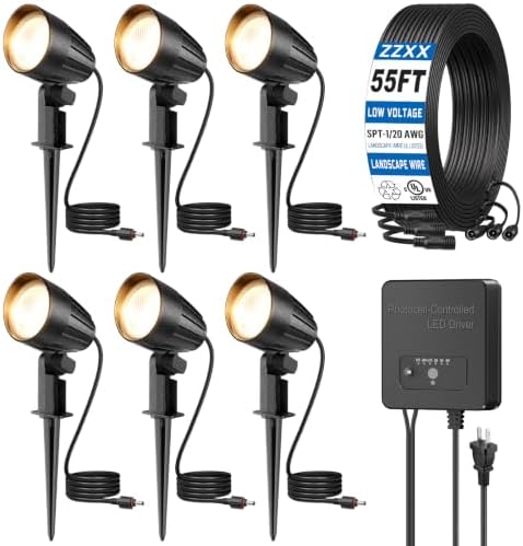 Low Voltage Landscape Lighting Kit 12W Plug & Play Outdoor Spotlight 6Pack by ZZXX