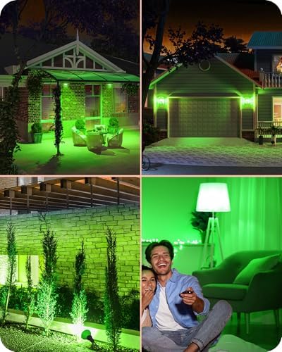 EDISHINE Halloween Outdoor PAR38 Green Flood LED Light Bulbs Dimmable 4Pack - Image 5