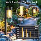 Mancra Solar Pathway Lights Outdoor, 10 Pack Metal & Glass Solar Lights Outdoor Waterproof Landscape Path Lights for Yard Walkway Garden Decor, Warm White - Image 2