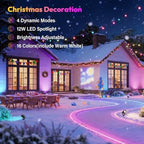 Halloween Christmas Spotlight Outdoor Color Changing Landscape Spotlights,12W RGBW LED Outdoor Spot Lights for Yard Garden Decor,Waterproof 110V Plug in Landscape Lighting with Remote,8 Packs - Image 3