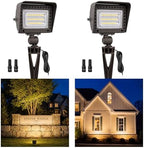 Gardenreet 20W Low Voltage Landscape Flood Lights, 12V LED Outdoor Flood Lights 1800LM Each, 2700K Warm White IP65 Aluminum Wall Wash Lights, Angle Adjustable for Trees, House, Yard, 2 Pack by Gardenreet