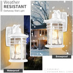 Darkaway Outdoor Wall Light Fixture,Outside Porch Lights Wall Mounted with Water Ripple Glass Exterior Waterproof Lantern Modern Wall Sconce Lighting for Front Door Yard Patio - Image 4