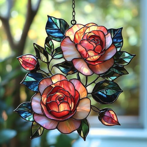 Peonies Acrylic Suncatcher by AVAGAN