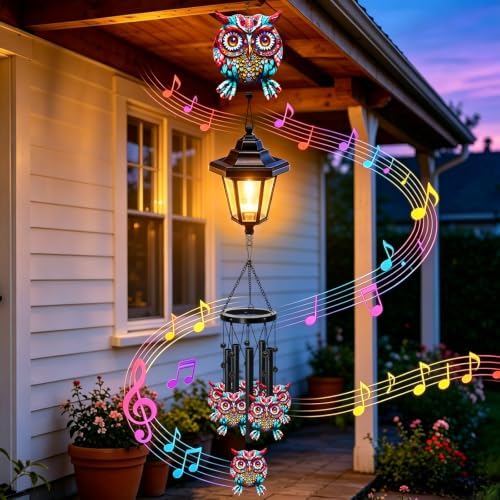 Owl Wind Chimes for Outside, Colorful Wind Chimes,Gifts for Women Mom - Image 4