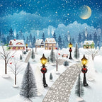 Hotop 28 Pcs Mini Artificial Christmas Village Tree Set Snow Christmas Pine Bare Branch Trees Xmas Street Lamp Post Miniature Park Bench Seat Cobblestone Street for Decoration(Delicate) - Image 4