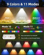 JOFIOS Solar Fence Lights Outdoor, 9 Fixed Colors ＆ Color Changing Fence Lights Solar Powered Waterproof IP65 Dusk-to-Dawn LED Deck Lighting for Patio, Railing, Pool, Porch, Backyard, Wall, 12 Pack - Image 2
