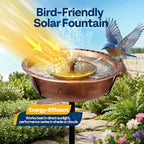 VIVOHOME Bird Bath with Solar Fountain and Metal Ground Stake, Bronze - Image 3