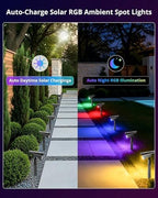 Solar Color Changing RGB Lights IP65 Waterproof, 56 LED 8 Lighting Modes Solar Spotlights, Landscape Lights for Yard Garden Pathway Holiday Decor, 4 Pack (Multicolor) - Image 6