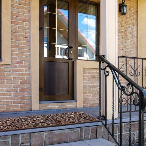 Pangda 8 Pcs Rubber Stepping Stones Garden Path Pavers 15x15 Inch, Copper - Image 5