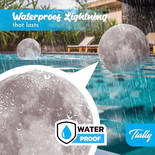 TIALLY Floating Pool Lights - Solar Light Up Moon Balls, Warm/Cool (2-Pack) - Image 5