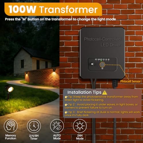 Low Voltage Landscape Lighting Kit, 6W 3000K Outdoor Spotlight 8 Pack - Image 3