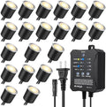 SMY Lighting Dimmable LED Deck Lights with Timer and Photocell Sensor and Protecting Shell φ32mm,20Pack Outdoor LED Smart Deck Lighting IP67 Waterproof for Garden,Yard Stair, Patio, Floor Decoration by SMYLighting