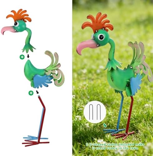 19'' Tall Metal Rooster Statue for Farmhouse, Lawn, Garden - Image 7