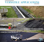 Super Geotextile 4, 6, 8 oz Non Woven Fabric for Landscaping, French Drains, Underlayment, Erosion Control, Construction Projects - 4 oz (3X50) - Image 3