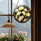 Ginkgo Leaves Stained Glass Window Hanging Suncatcher Gifts for Women 9.8" - Image 4
