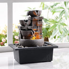 Kalona Tabletop Water Fountain, Indoor Waterfall with Resin Rock Design by Kalona
