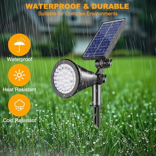 Solar Lights Outdoor Waterproof Spot Lights, Warm White 2 Pack - Image 6