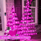 YEGUO 4 Pack Pink Solar Fairy Lights, Each 33ft 100 LED Christmas Lights Outdoor Waterproof, 8 Modes Sliver Wire Solar String Lights - Image 7