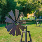 Windmill Spinner with Moving Hand-Painted Animals Scenes on Top, Includes Metal Tower Stand, Decorative Garden Decor (Dog Chasing Rabbit) - Image 7