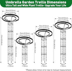 6.89FT Mushroom Top Obelisk Trellis for Outdoor Climbing Plants, Rustproof PE-Coated Metal Poles Support, Decorative Garden Trellis for Climbing Rose, Wisteria, Black - Image 2