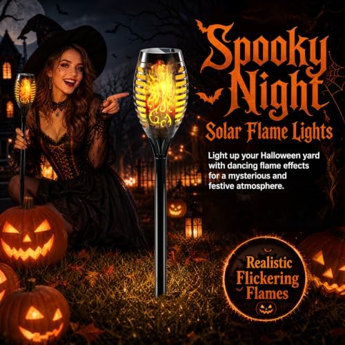 Solar Flame Lights Outdoor Waterproof 16 Pack Flickering Torches - Image 3