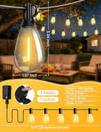 60FT Outdoor String Lights with Remote, LED Patio Lights with20+1 Waterproof S11 Bulbs, Outside Dimmable 2700K Warm White, Timer & 3 Modes,for Backyard Garden Deck Porch Balcony Gazebo Party Decor - Image 5