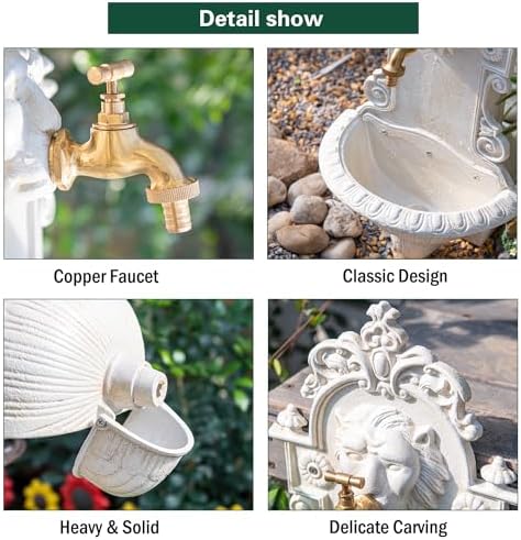 Sungmor Cast Iron Wall Mounted Garden Sink, Washing Basin with Faucet - Image 6